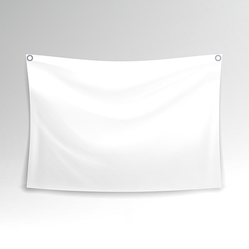 White Banner Vector. Realistic Horizontal Rectangular Advertising