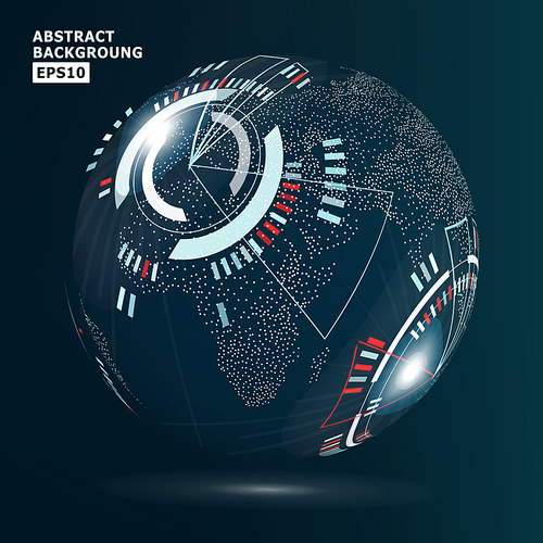 Futuristic Globalization Interface. Vector Illustration. Technology Background For Computer Graphic Website And Business.