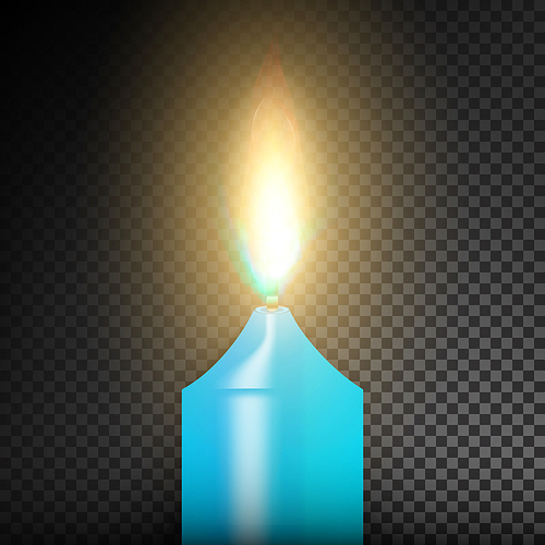 Burning 3D Realistic Dinner Candles. Dark Background