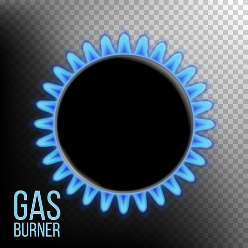 Gas Burner Vector. Burner Plate. Isolated On Transparent Background Realistic Illustration