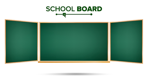 School Board Vector. Isolated On White Background. Wooden Frame. Realistic Illustration