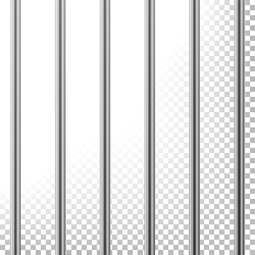 Metal Prison Bars Vector. Isolated On Transparent Background. Realistic Steel Pokey, Prison Grid