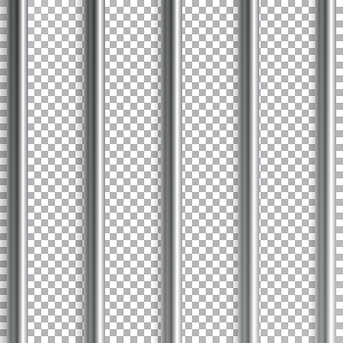 Jail Bars Vector Illustration. Isolated On Transparent Background. 3D Iron Or Steel Prison House Grid
