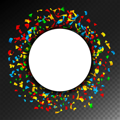 Confetti Falling Vector. Bright Explosion Isolated On Transparent Background For Birthday, Party, Holiday Decoration.