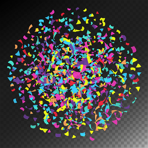 confetti falling vector. bright explosion isolated on transparent  for birthday, anniversary, party, decoration.