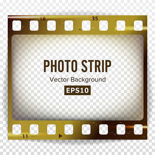 photo strip vector. realistic empty frame strip blank. grunge template isolated on white .