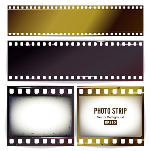photo strip vector. realistic empty frame strip blank. grunge template isolated on transparent .