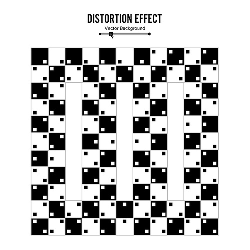 Optical Illusion. Vector 3d Art. Distortion Dynamic Effect. Geometric Magic Background