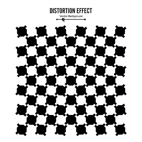 Optical Illusion. Vector 3d Art. Distortion Dynamic Effect. Geometric Magic Background