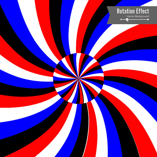 Optical Illusion. Vector 3d Art. Rotation Dynamic Effect. Spin Cycle. Swirl Pool Rings. Geometric Magic Background