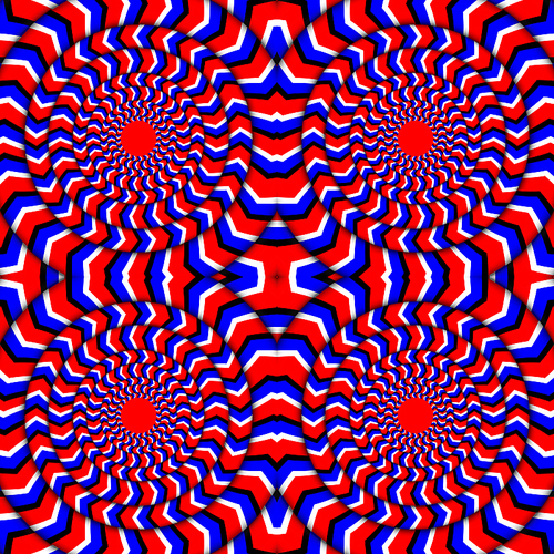 Hypnotic Of Rotation. Perpetual Rotation Illusion. Background With Bright Optical Illusions of Rotation. Optical Illusion Spin Cycle