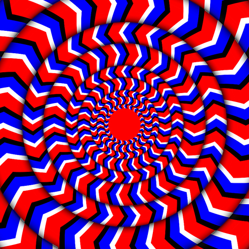 Hypnotic Of Rotation. Perpetual Rotation Illusion. Background With Bright Optical Illusions of Rotation. Optical Illusion Spin Cycle