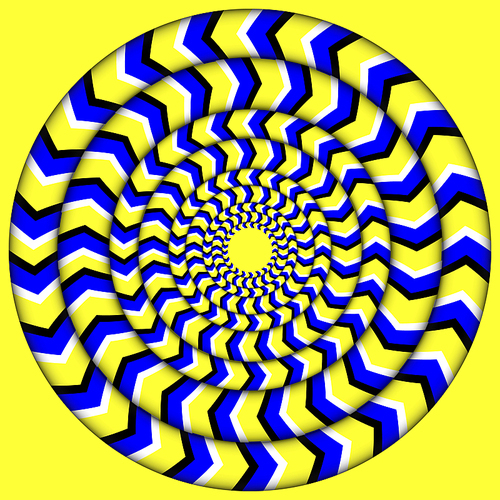 Hypnotic Of Rotation. Perpetual Rotation Illusion. Background With Bright Optical Illusions of Rotation. Optical Illusion Spin Cycle