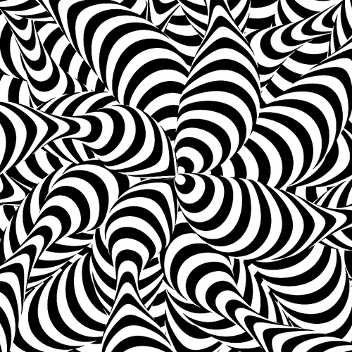 Abstract Striped Background. Spiral Vortex Phenomenon. Black And White Hypnosis, Rays. Optical Art