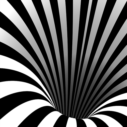 Spiral Vortex Vector. Illusion. Spiral Twisted Vortex Tunnel Shape. Motion Dynamic Effect. Swirl Hypnosis Fallacy Geometric Magic Illustration