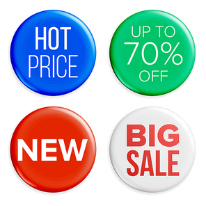 Sale Badges Vector. Discount Bubble Tags. Product Advertising Isolated Illustration