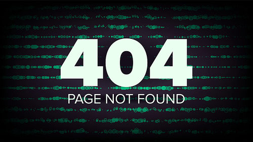 404 Error Vector. Error 404 Page Not Found Creative Template. Problem Disconnect Concept Illustration.