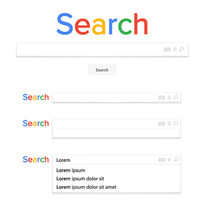 Search Bar Field Vector. Search Engine Browser Window Template. Pop Up List, Search Results. Element For Ui - Ux Design