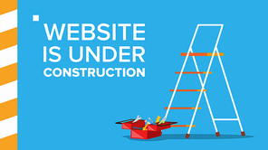 Website Under Construction Vector. Error Website Page. Coming Soon. Flat Illustration