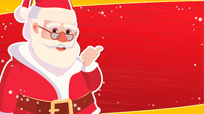 Big Christmas Sale Banner Template With Happy Santa Claus. Vector. Holidays Sale Announcement. Business Advertising Illustration