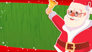 Christmas Sale Banner Template With Classic Xmas Santa Claus Vector. Discount Special Offer Sale Banner