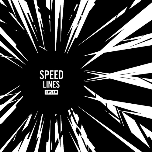 Comic Speed Lines Vector. Graphic Explosion Of Speed Lines. Comic Book Design Element. Manga Speed Frame. Superhero