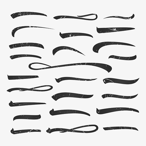 set of hand lettering underlines lines isolated on , vector illustration