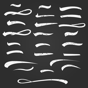 set of white underline lettering lines isolated on  for your design. vector illustration handwritten mark.