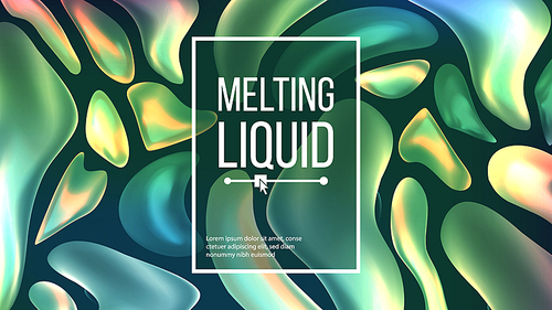 Fluid Liquid Background Vector. Trendy Cover. Liquid 3D Gradient Fluid Shapes Drops. Chemical Illustration