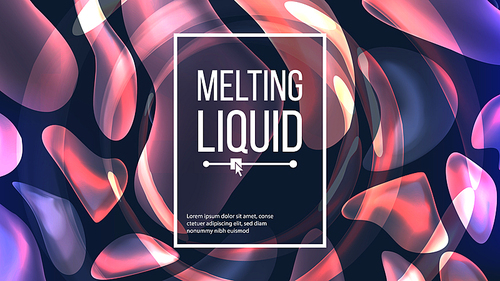 Fluid Liquid Background Vector. Dark Cover. Abstract Flowing Geometric Texture. Dynamic Illustration