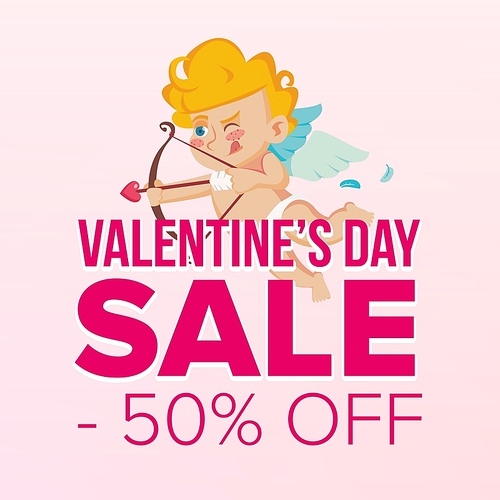 Valentine s Day Sale Banner Vector. Vector. Love Discounts Poster. Business Advertising Illustration. Design For Web, February 14 Flyer, Valentine Card