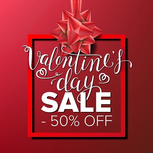 Valentine s Day Sale Banner Vector. Vector. Love Discounts Poster. Business Advertising Illustration. Design For Web, February 14 Flyer, Valentine Card