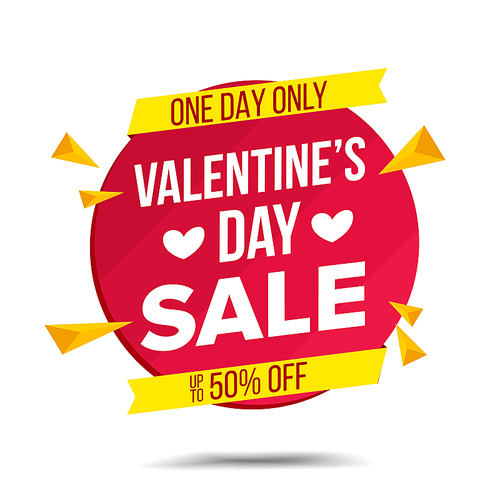 Valentine s Day Sale Banner Vector. Shopping Love Background. Discount Special February 14 Offer Sale Banner. Product Discounts On Websites. Isolated Illustration