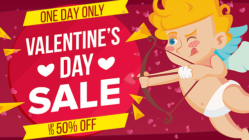 valentine s day sale banner vector. cute amour. template design for february 14 banner, , poster, discount offer advertising. best offer. marketing advertising design illustration.