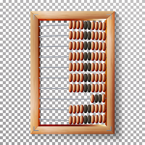 Abacus Set Vector. Realistic Illustration Of Classic Wooden Old Abacus. Arithmetic Tool Equipment. Isolated