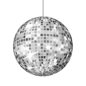 Silver Disco Ball Vector. Dance Night Club Party Light Element. Silver Mirror Ball. Isolated On White Illustration