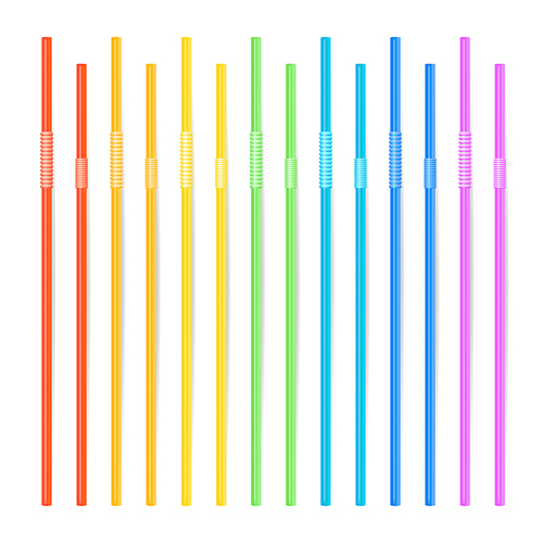 straws vector. set of 3d striped icon isolated in white background. vector