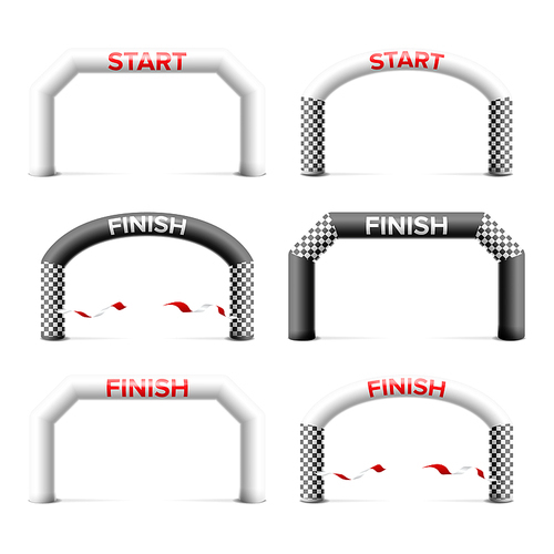 Inflatable Arch Isolated Vector. Archway, Suitable For Sport Event. Marathon Racing Concept. Isolated Illustration