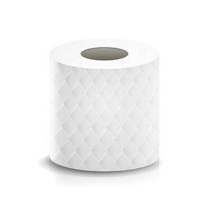 Realistic Paper Roll Vector. Template Blank White Toilet Paper roll Mock Up. Cash Register Tape, Thermal Fax Roll Template Isolated Illustration