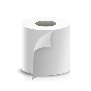 Paper Tape Roll Vector. Bathroom Hygiene. 3D Toilet Paper Blank. Packaging Kitchen Towel, Toilet Paper Roll Isolated Illustration