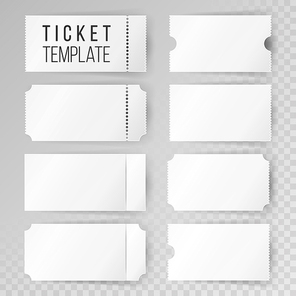 Ticket Template Set Vector. Invitation Coupon. Isolated