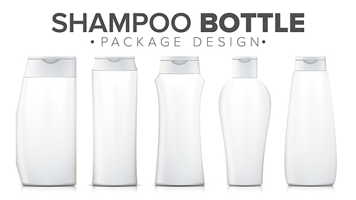 Shampoo Packaging Isolated Vector. Blank Realistic Bottle. Product For Care Health. Isolated Illustration