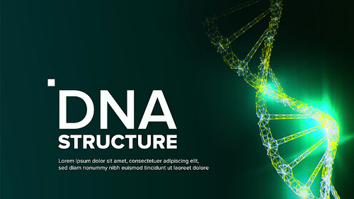Dna Structure Vector. Science Background. Human Genome Illustration