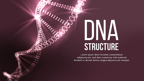 Dna Structure Vector. Abstract Helix. Genetic Molecule. Futuristic Code Illustration