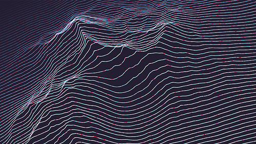 Abstract Grid Background Vector. 3D Grid. Dot Design. Technology Scene. Brochure, Poster Illustration