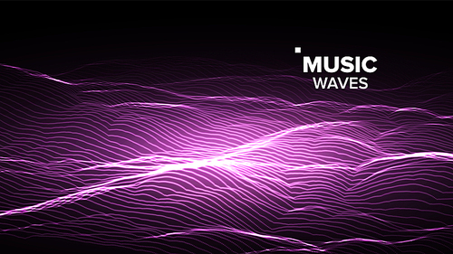 Music Background Vector. Visual Explosion. Computer Particle. 3D Illustration