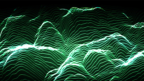 Music Background Vector. Tech, Futuristic. Signal Grid 3D Illustration
