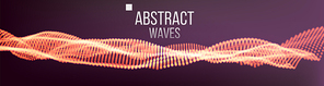 Music Waves Abstract Sound Background Vector. Points Array. Intricate Data Threads Plot. Illustration