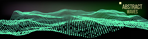 Music Waves Abstract Sound Background Vector. Digital Splash. Artificial Intelligence. Illustration