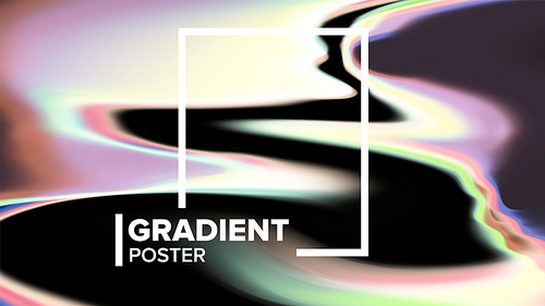 Gradient Fluid Background Vector. Magazine Blank. Ink Paint. Geometric Shape. Liquid Design Illustration